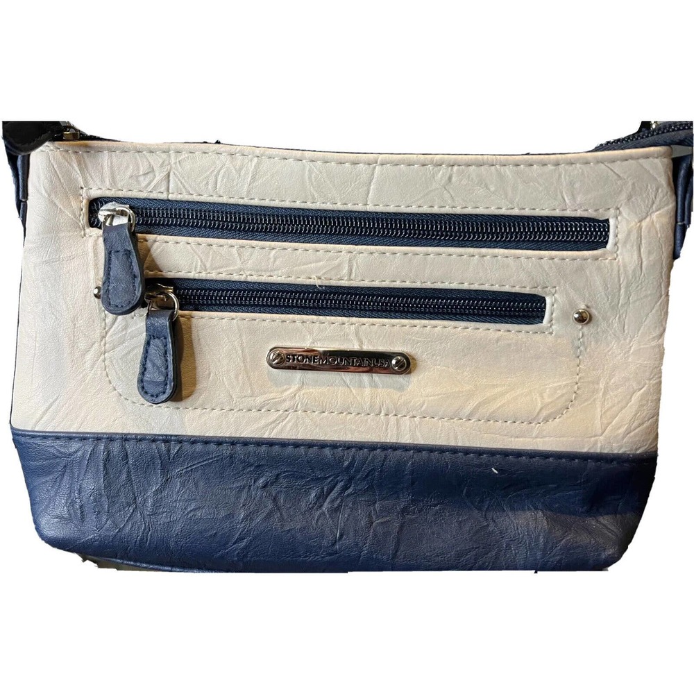 Stone Mountain USA Creme Navy Crossbody Bag SEE PICTURES